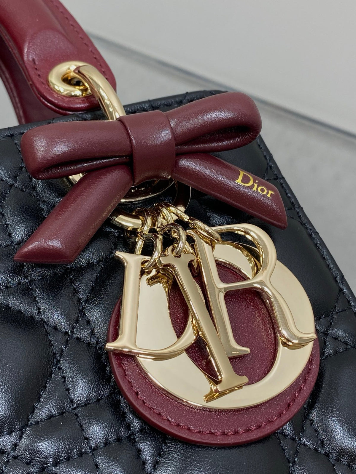 Dior Small Lady Dior Bag with Strap in Cannage Lambskin