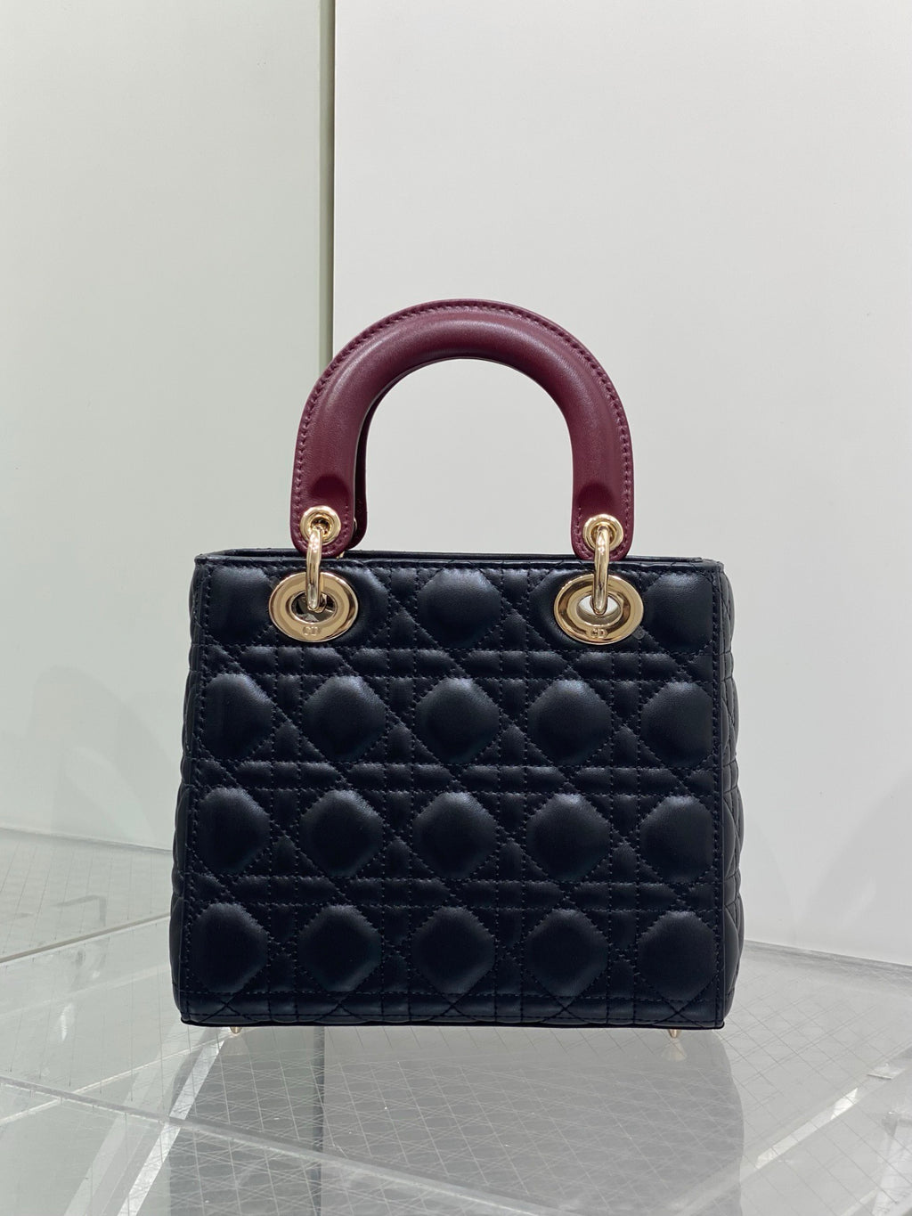Dior Small Lady Dior Bag with Strap in Cannage Lambskin