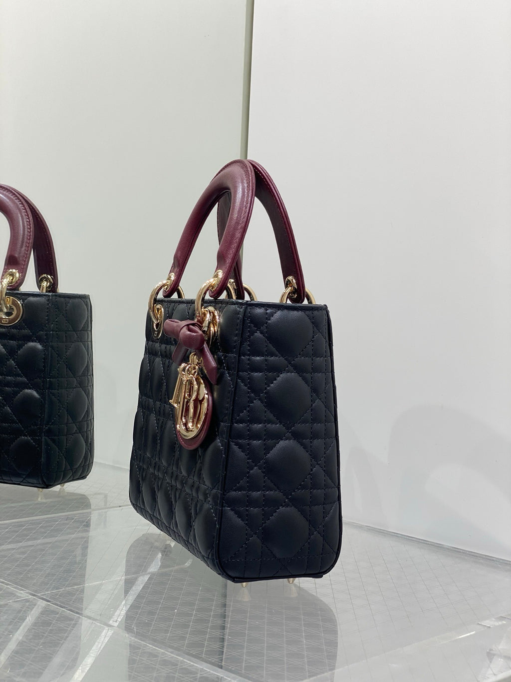 Dior Small Lady Dior Bag with Strap in Cannage Lambskin