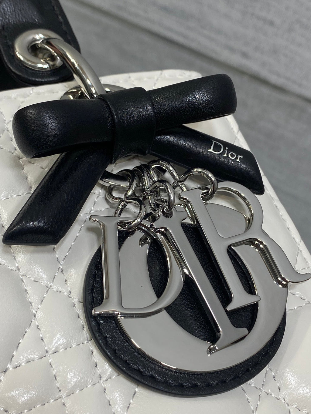Dior Small Lady Dior Bag with Strap in Cannage Lambskin