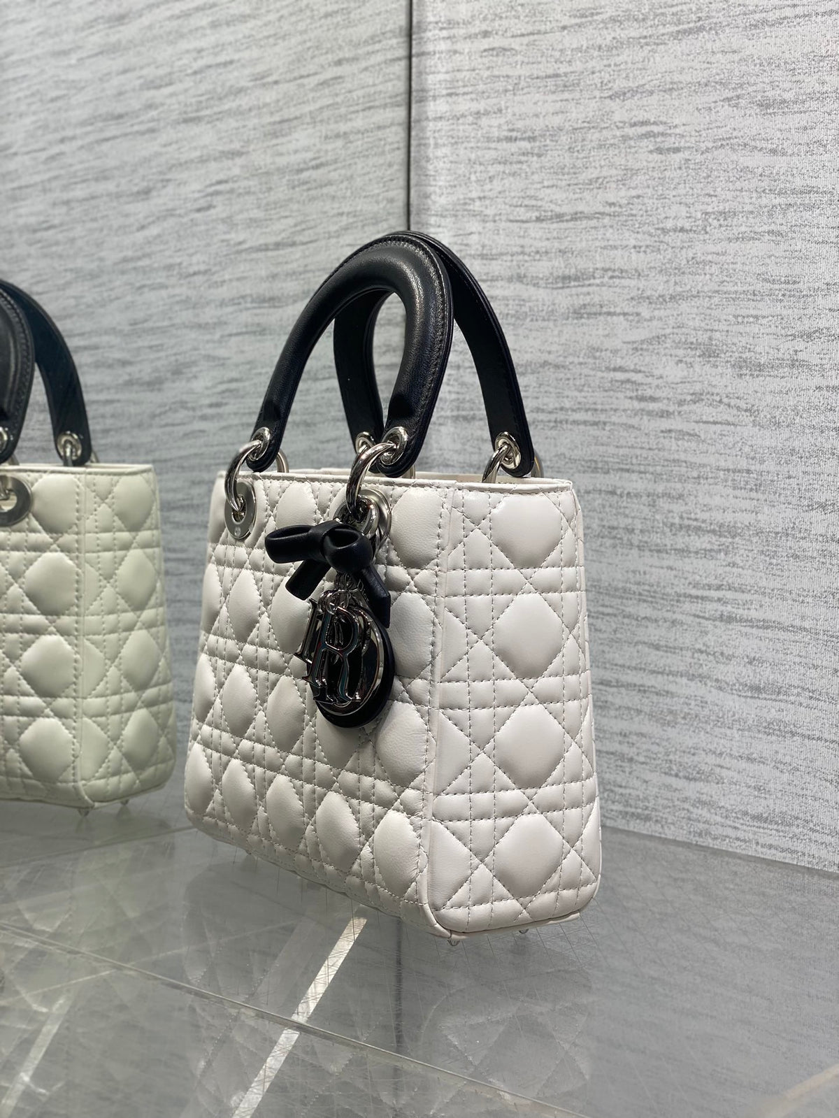 Dior Small Lady Dior Bag with Strap in Cannage Lambskin