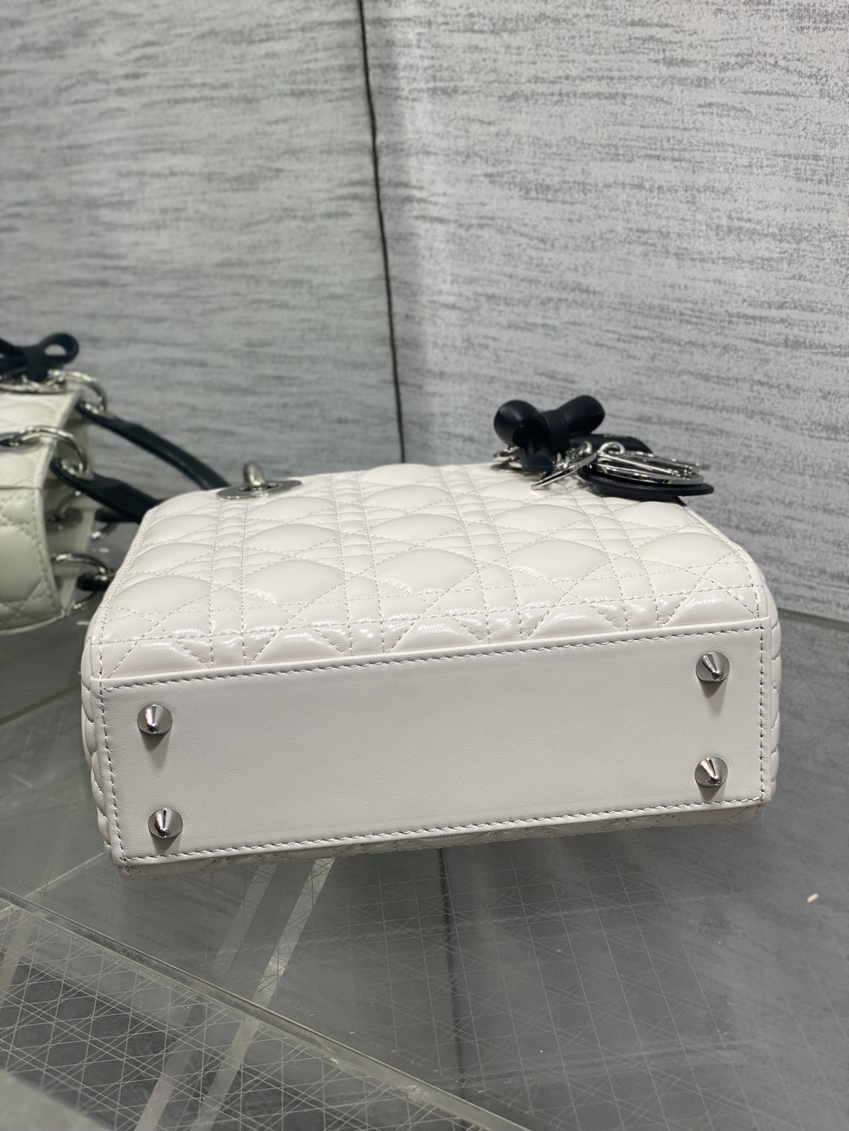 Dior Small Lady Dior Bag with Strap in Cannage Lambskin