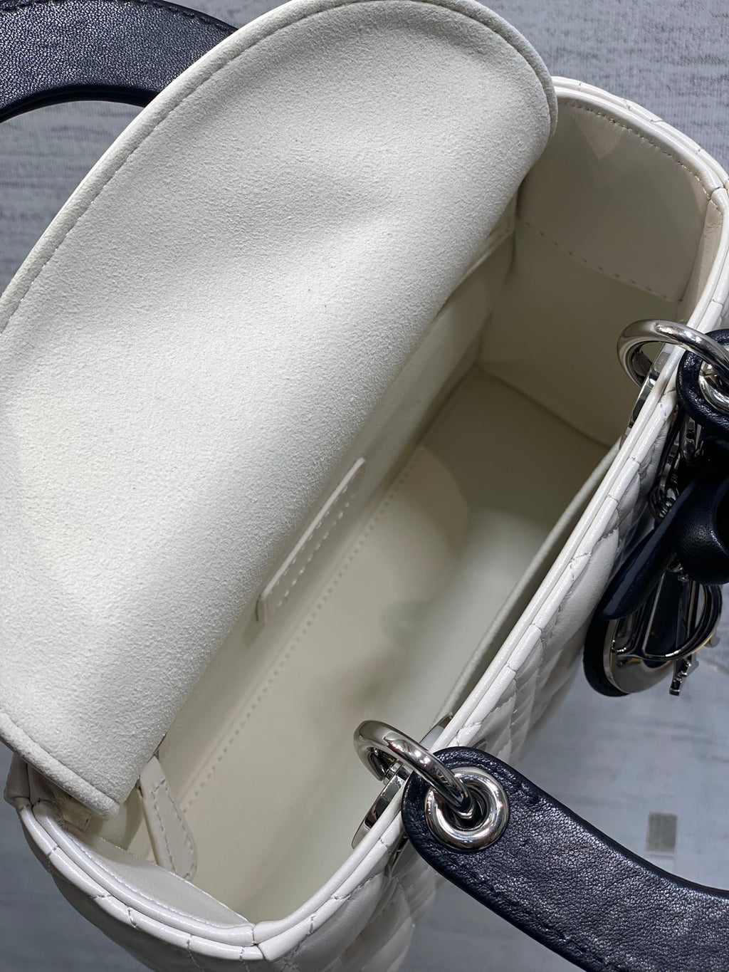 Dior Small Lady Dior Bag with Strap in Cannage Lambskin