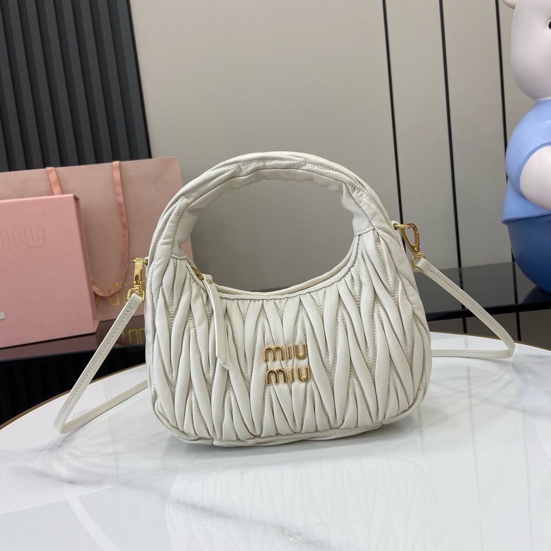 Miu Miu Wander Matelassé Nappa Leather Hobo Bag