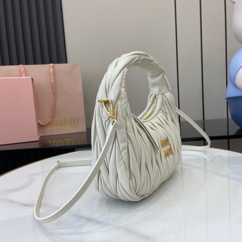 Miu Miu Wander Matelassé Nappa Leather Hobo Bag