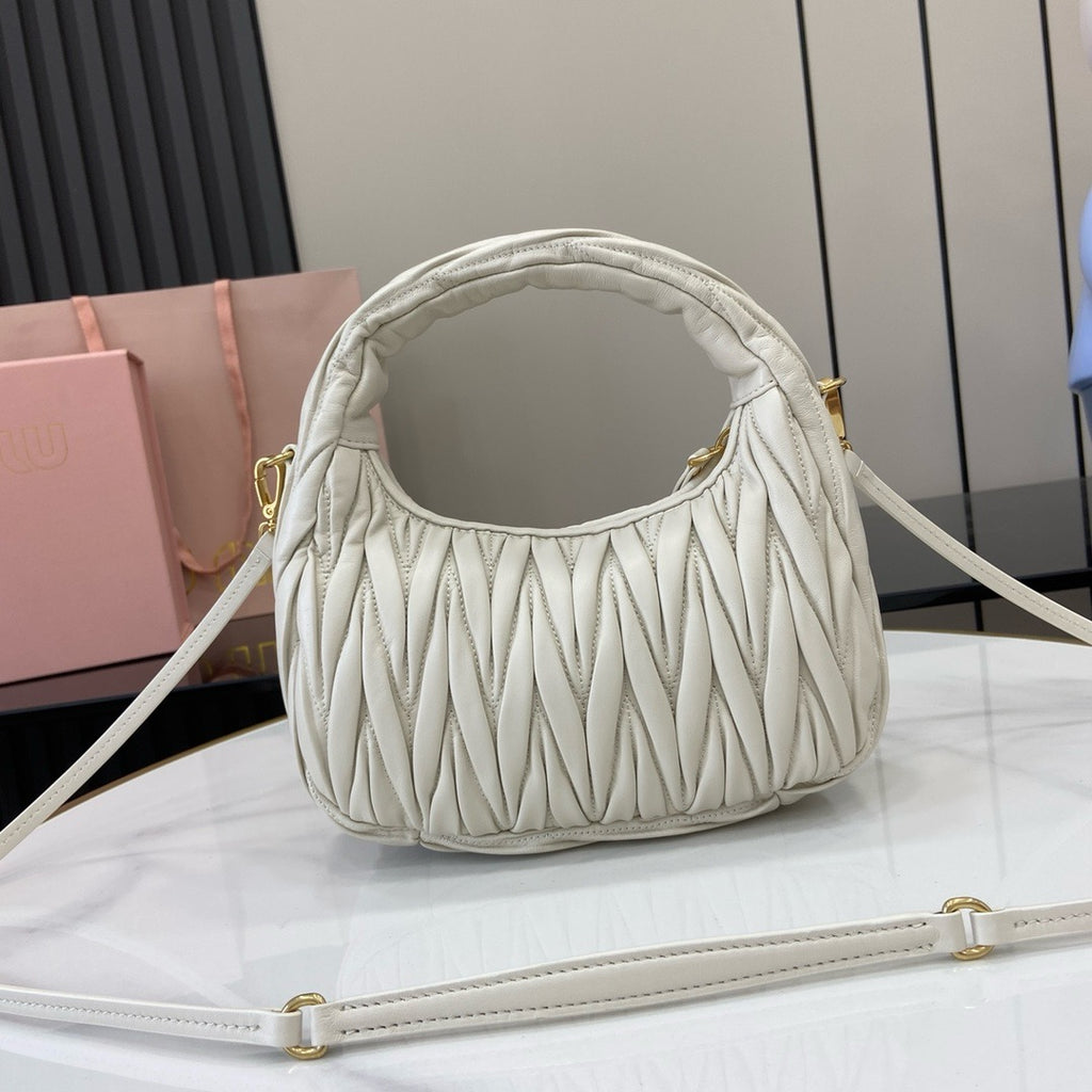 Miu Miu Wander Matelassé Nappa Leather Hobo Bag