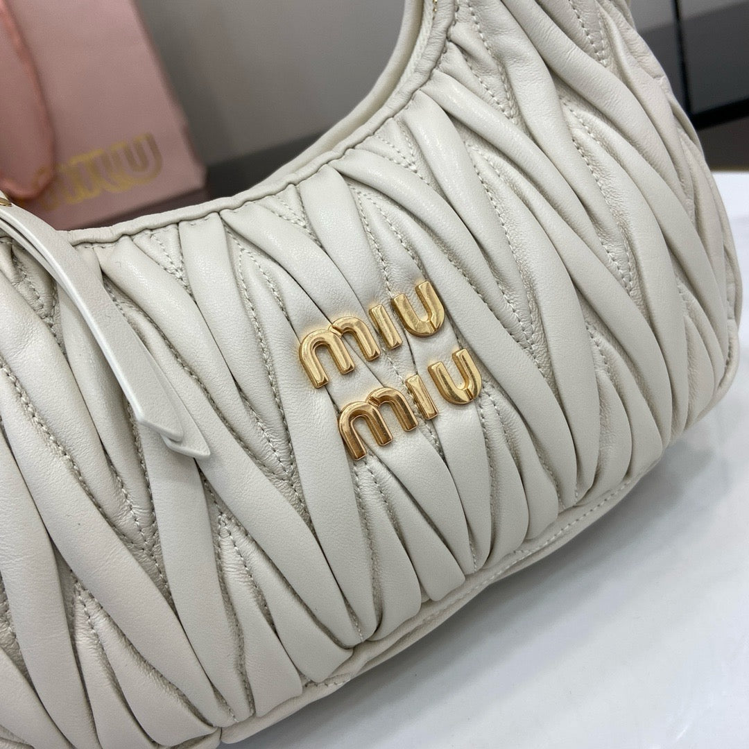 Miu Miu Wander Matelassé Nappa Leather Hobo Bag