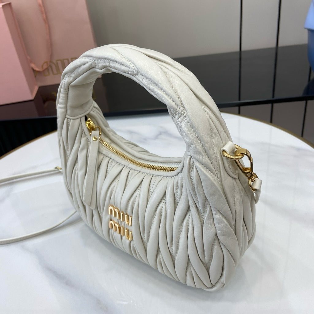 Miu Miu Wander Matelassé Nappa Leather Hobo Bag