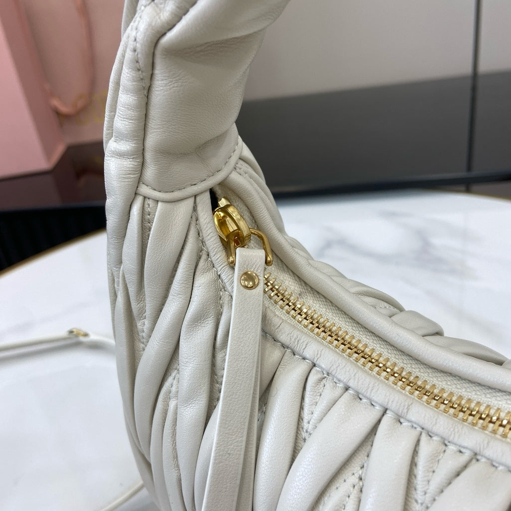 Miu Miu Wander Matelassé Nappa Leather Hobo Bag