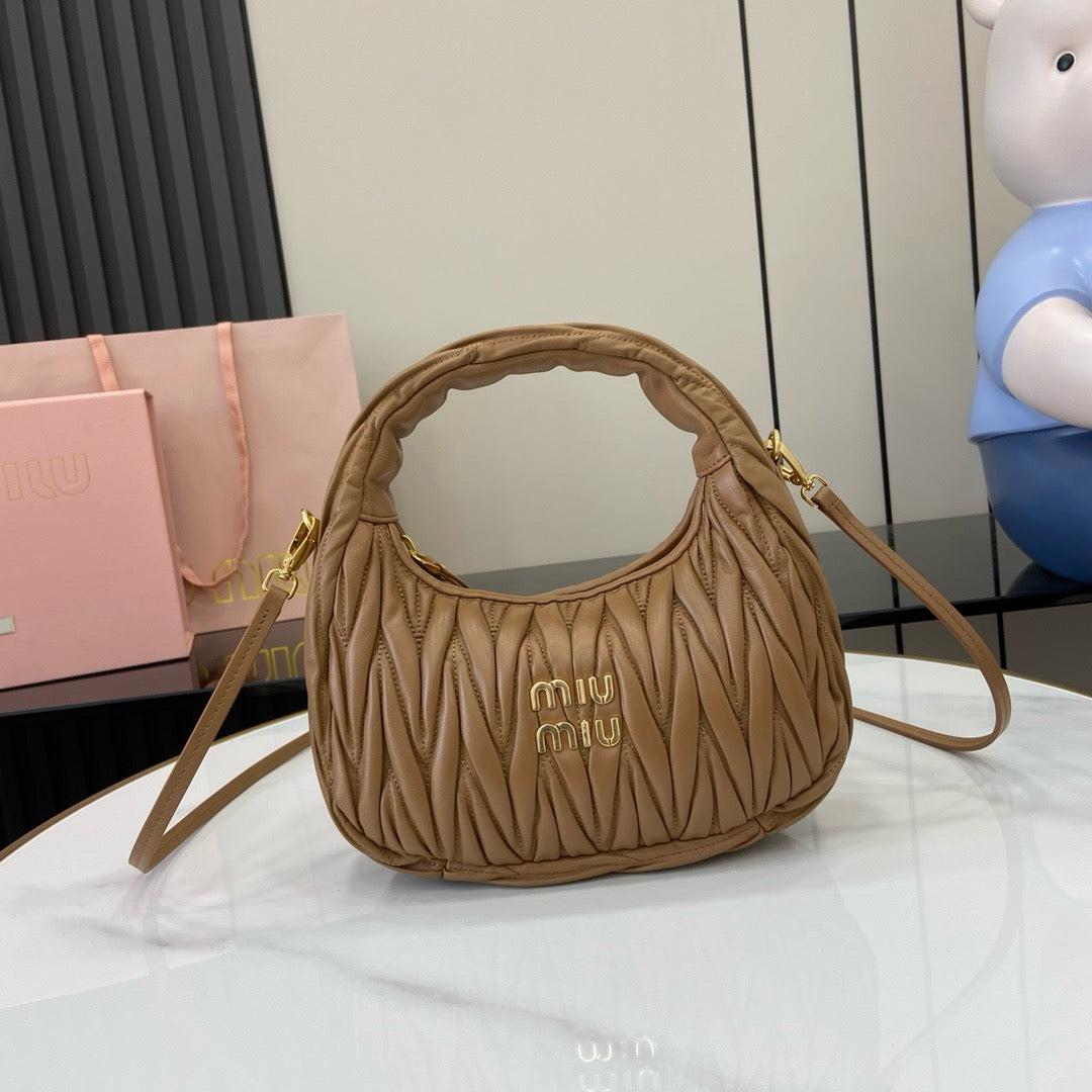 Miu Miu Wander Matelassé Nappa Leather Hobo Bag