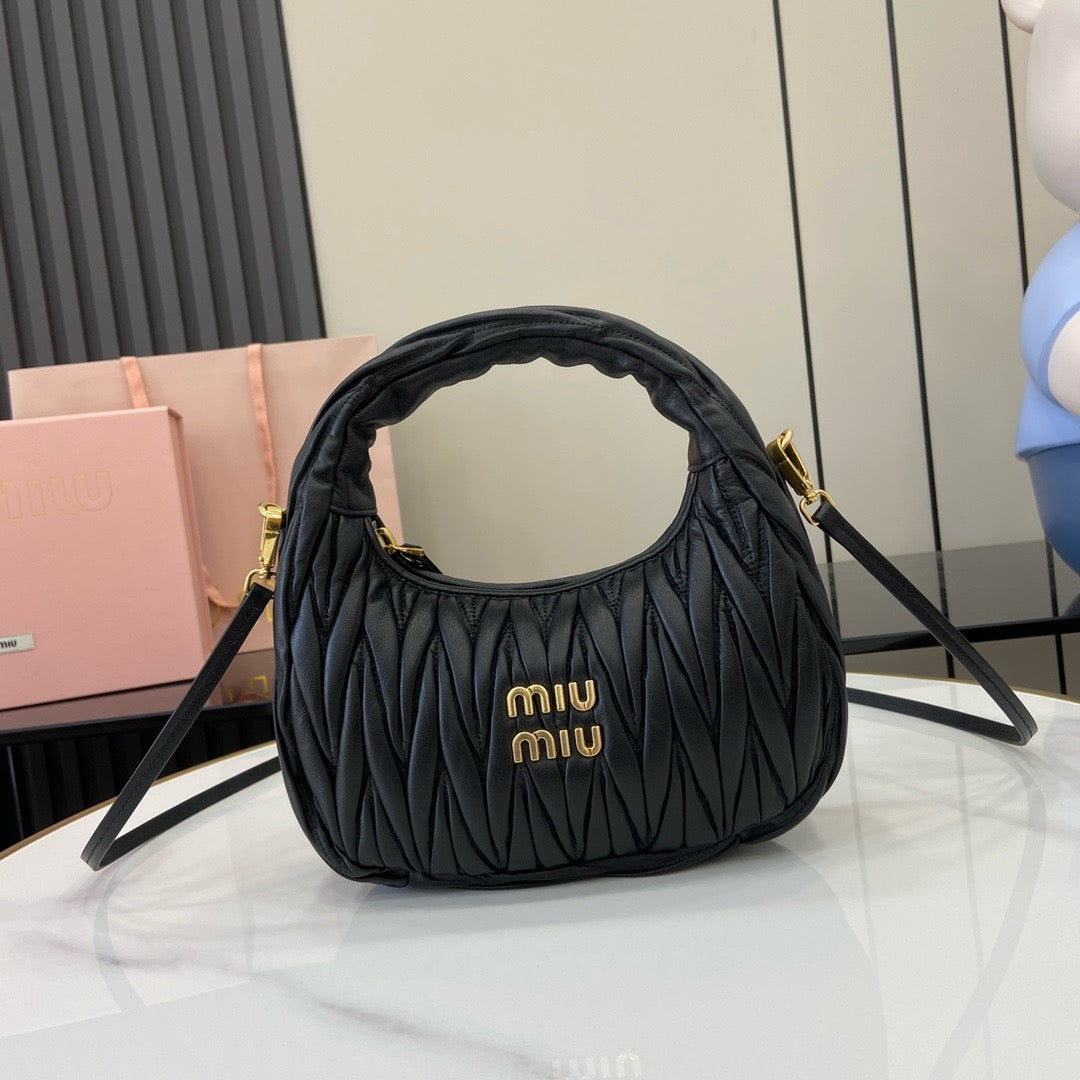 Miu Miu Wander Matelassé Nappa Leather Hobo Bag