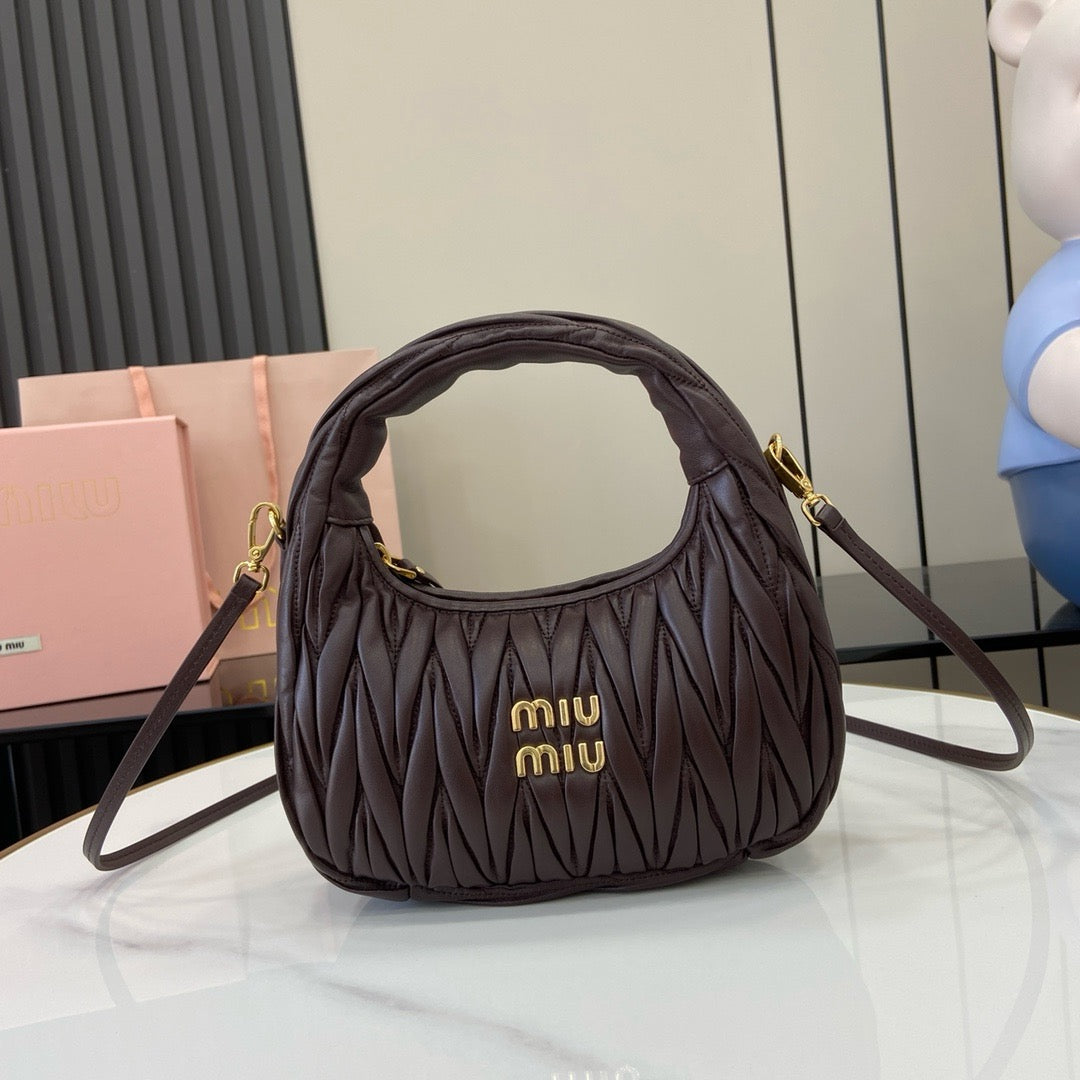 Miu Miu Wander Matelassé Nappa Leather Hobo Bag