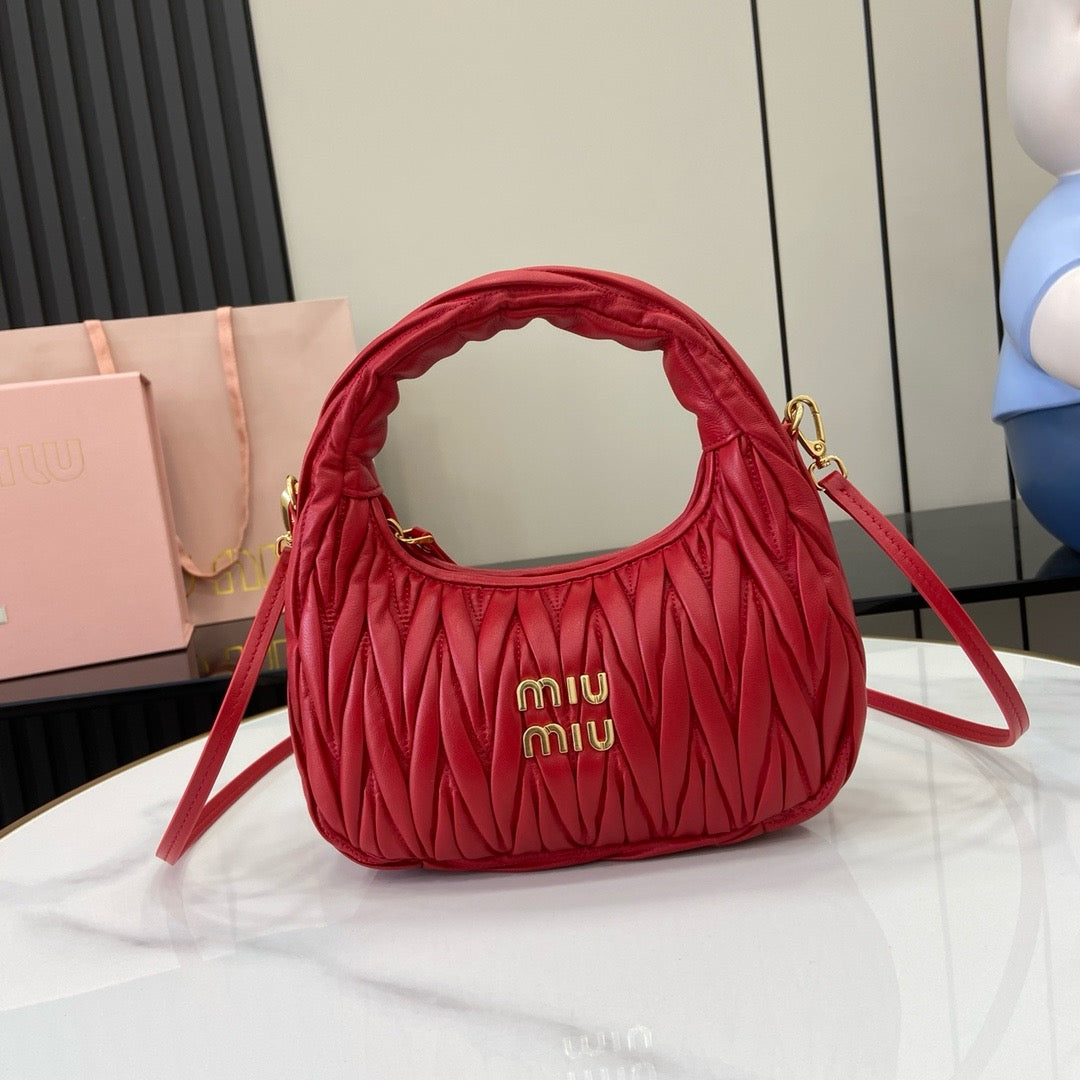 Miu Miu Wander Matelassé Nappa Leather Hobo Bag