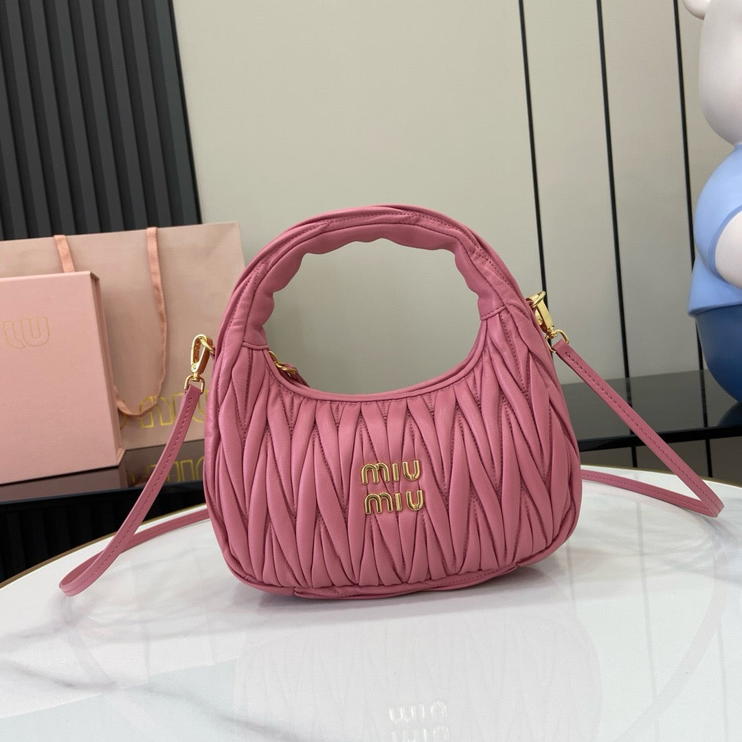 Miu Miu Wander Matelassé Nappa Leather Hobo Bag