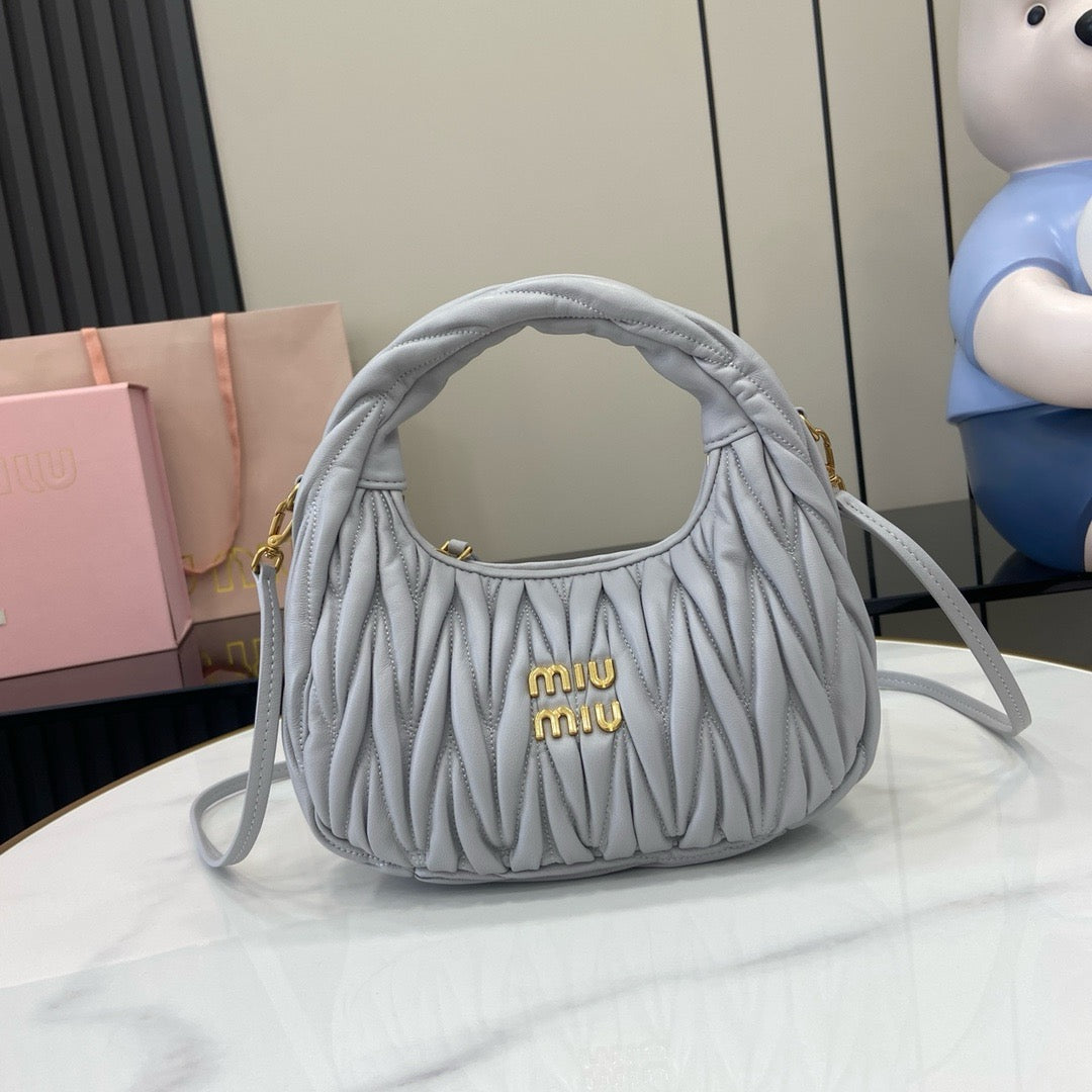 Miu Miu Wander Matelassé Nappa Leather Hobo Bag