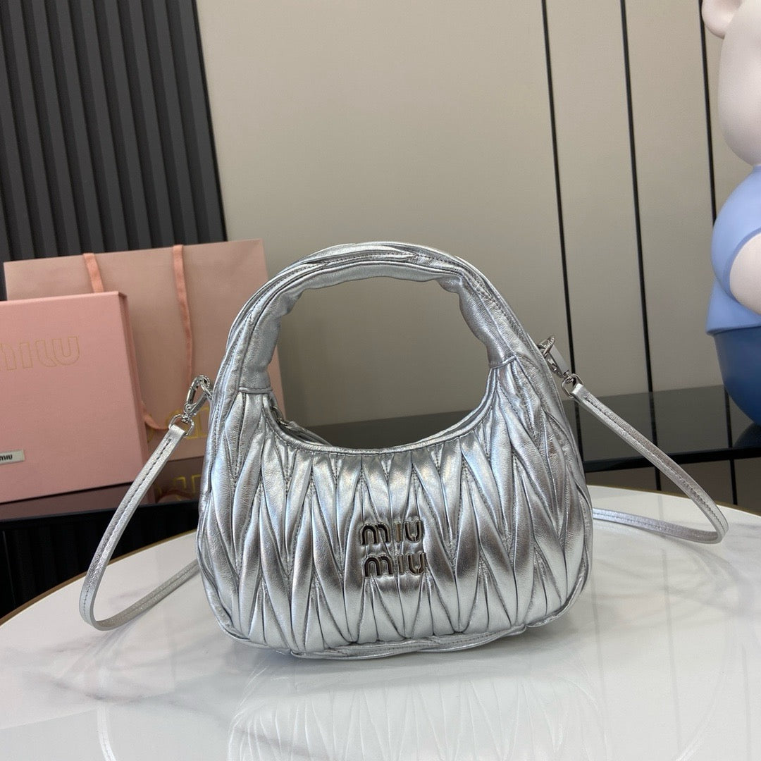 Miu Miu Wander Matelassé Nappa Leather Hobo Bag