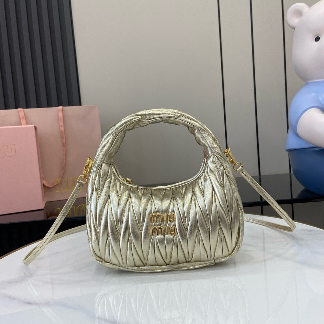Miu Miu Wander Matelassé Nappa Leather Hobo Bag