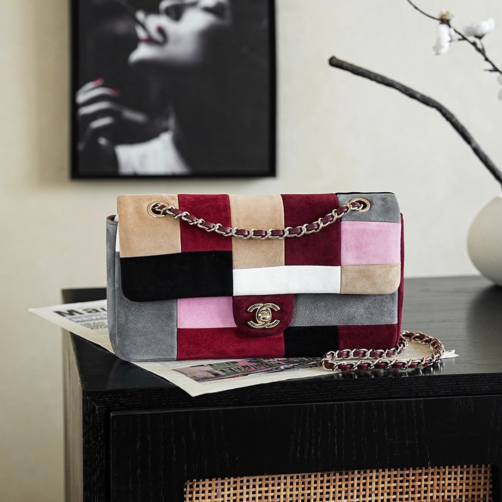 Chanel Classic Flap Bag in Suede Calfskin Patchwork