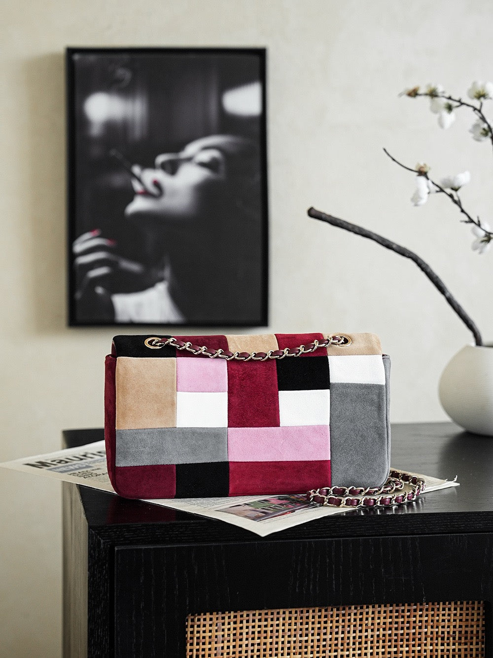 Chanel Classic Flap Bag in Suede Calfskin Patchwork
