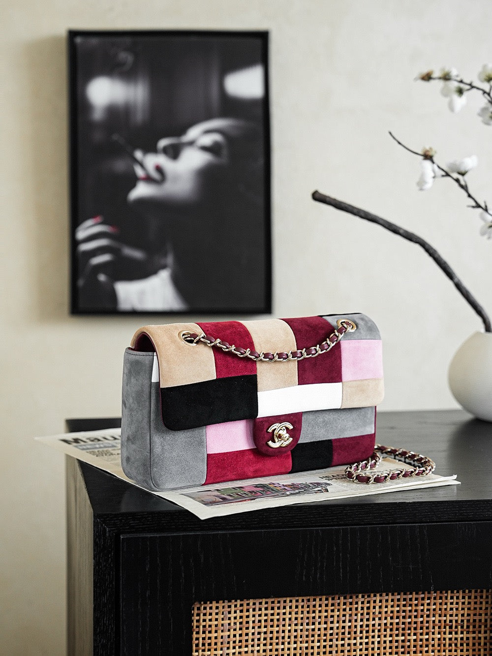 Chanel Classic Flap Bag in Suede Calfskin Patchwork