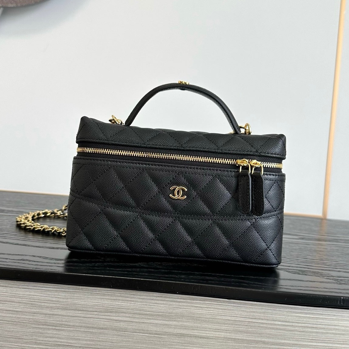 Chanel Trendy Handle Slim Vanity in Grained Shiny Calfskin