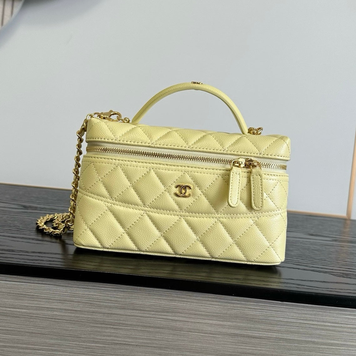 Chanel Trendy Handle Slim Vanity in Grained Shiny Calfskin