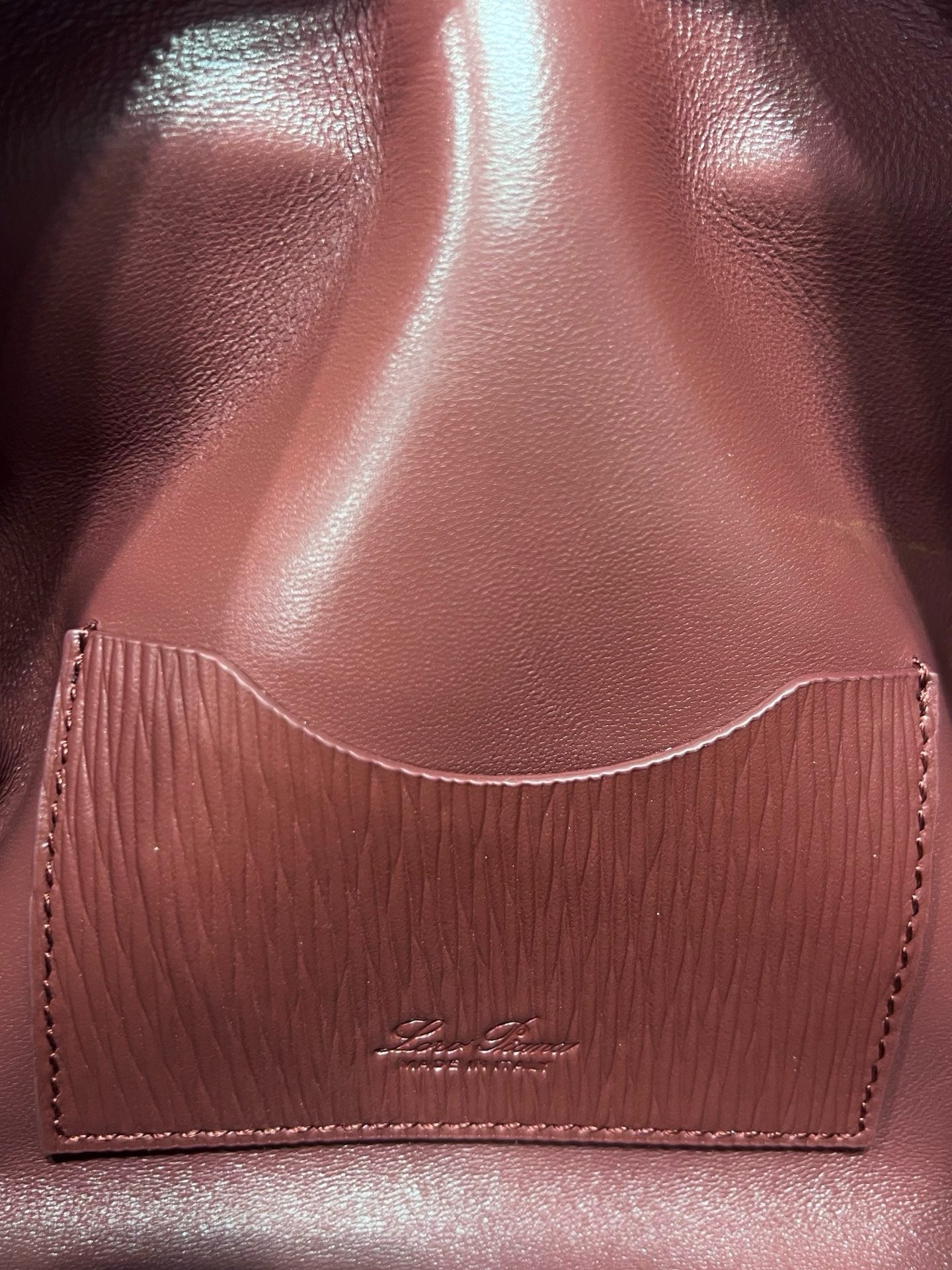 Loro Piana Extra Bag L23 in Textured Lambskin Red