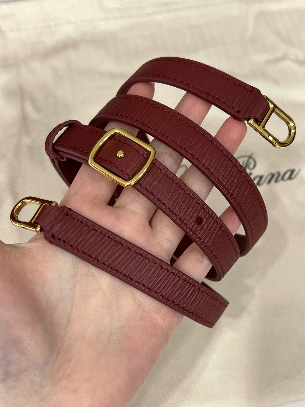 Loro Piana Extra Bag L23 in Textured Lambskin Red