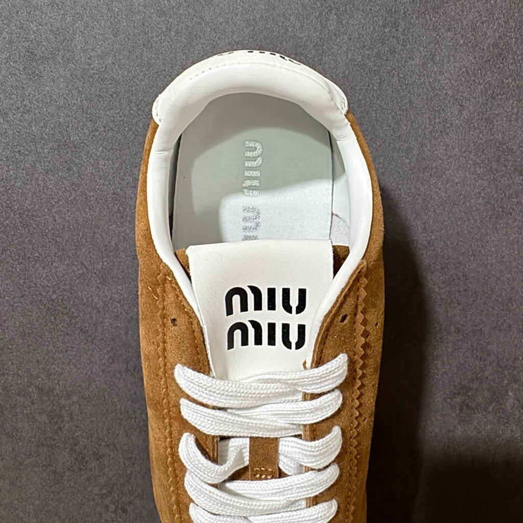 Miu Miu Plume Suede Sneakers