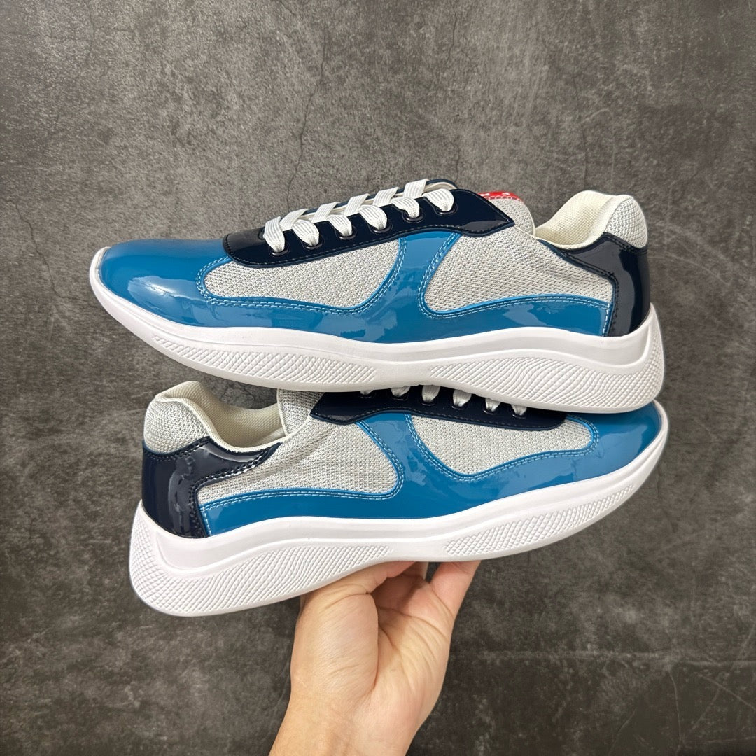 Prada America's Cup Sneaker in Patent Leather Multi