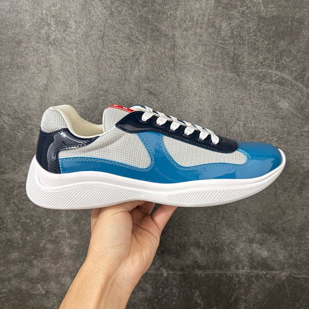Prada America's Cup Sneaker in Patent Leather Multi