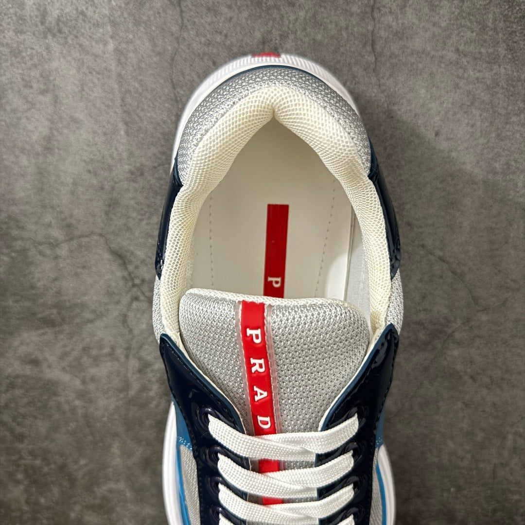Prada America's Cup Sneaker in Patent Leather Multi