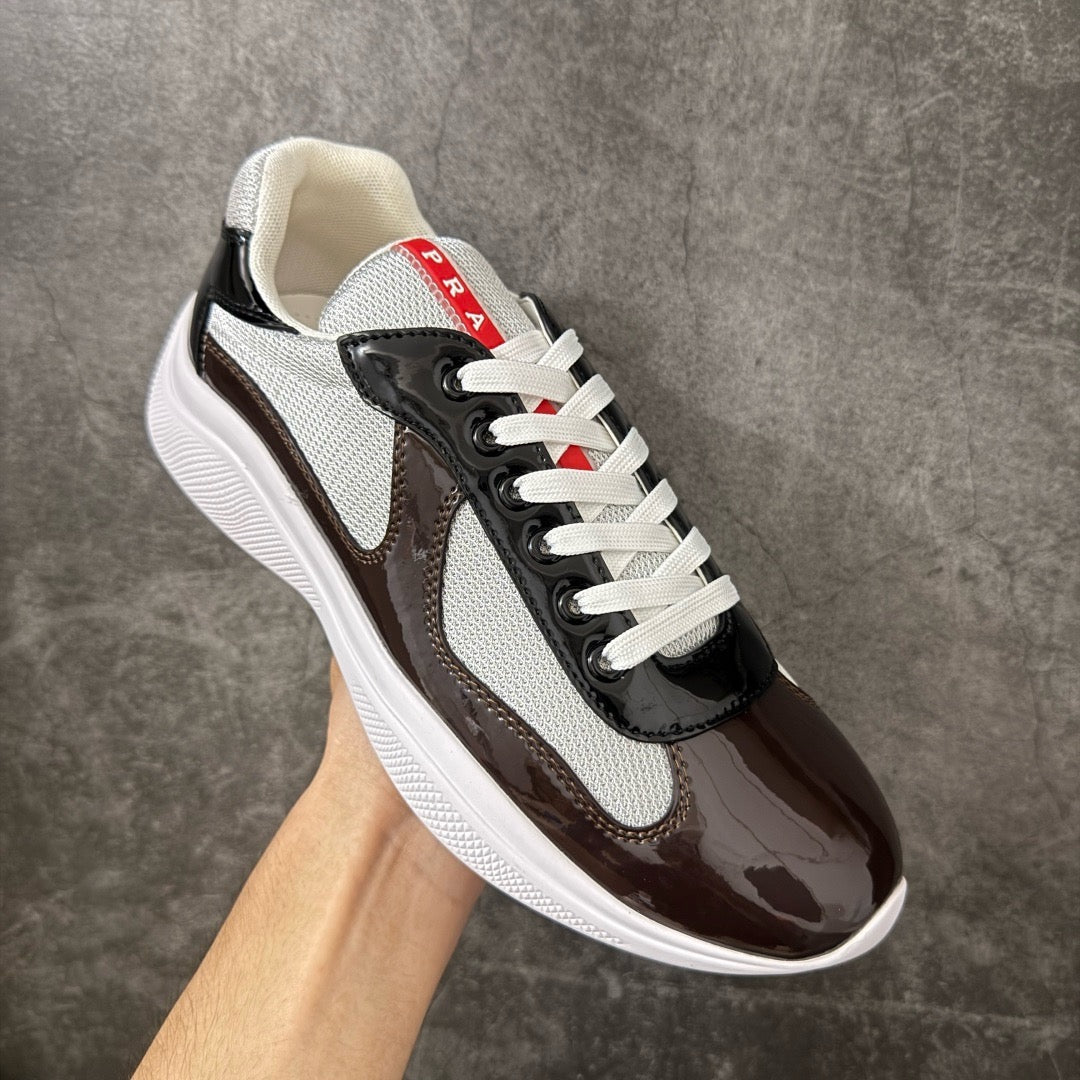 Prada America's Cup Sneaker in Patent Leather Multi