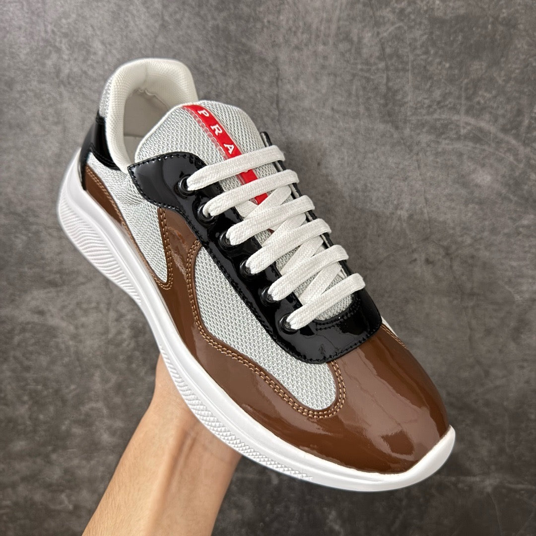 Prada America's Cup Sneaker in Patent Leather Multi