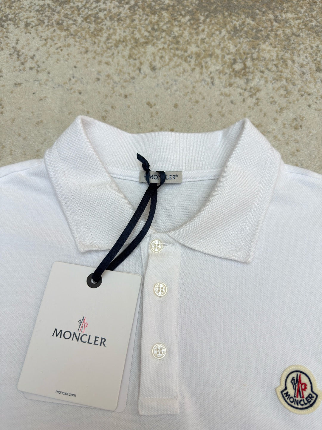 Moncler Logo Patch Cotton Piquet Polo Shirt