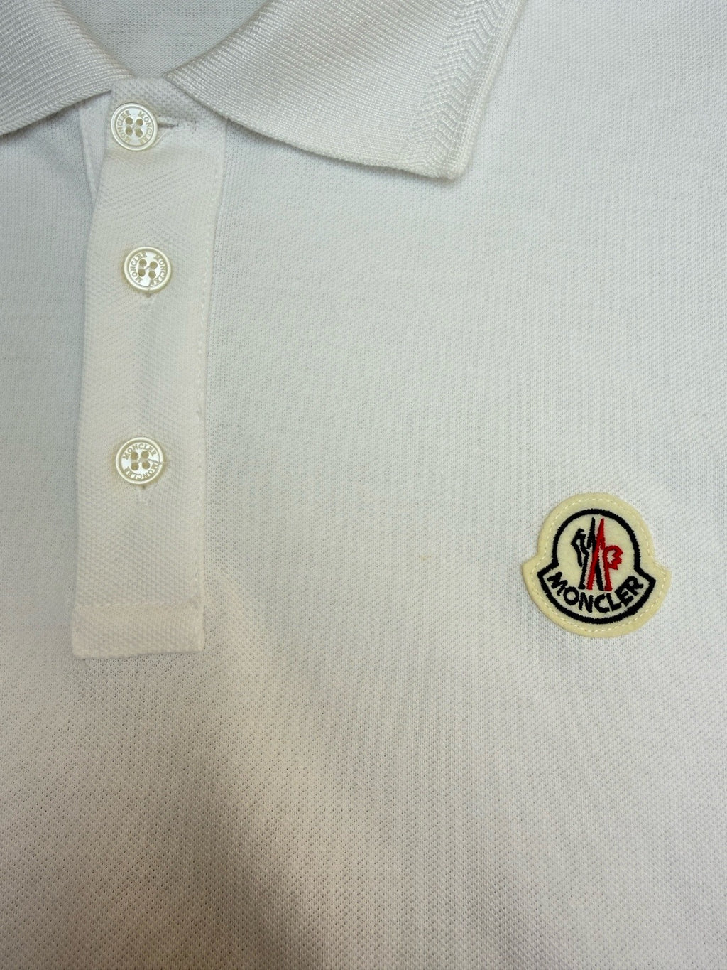 Moncler Logo Patch Cotton Piquet Polo Shirt