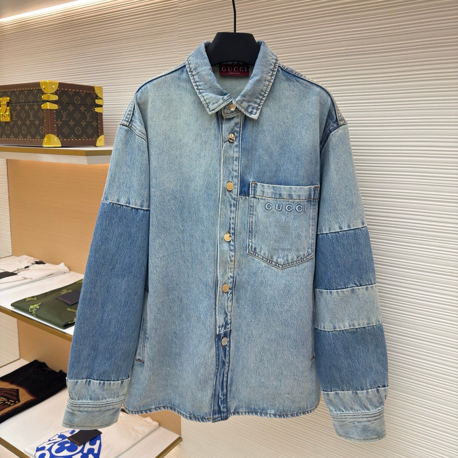 Gucci Patchwork Denim Shirt