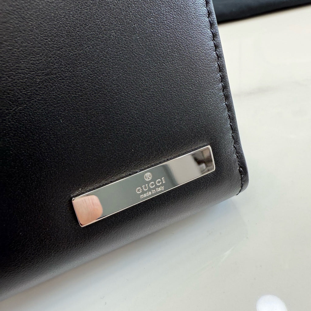 Gucci Lira Zip Around Wallet With Metal Tag