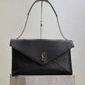 Saint Laurent Cassandre Large Pouch On Chain In Lambskin