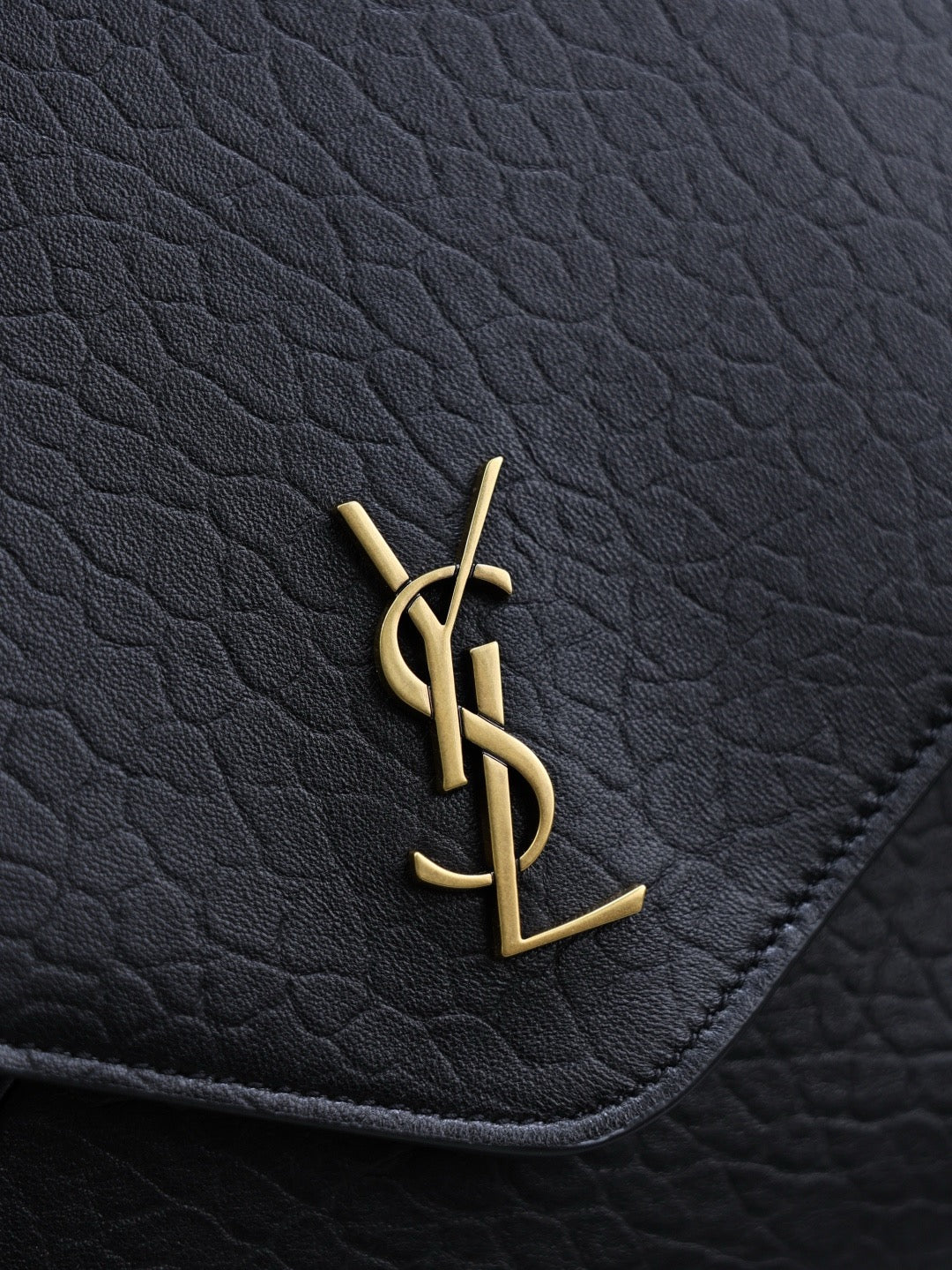 Saint Laurent Cassandre Large Pouch On Chain In Lambskin