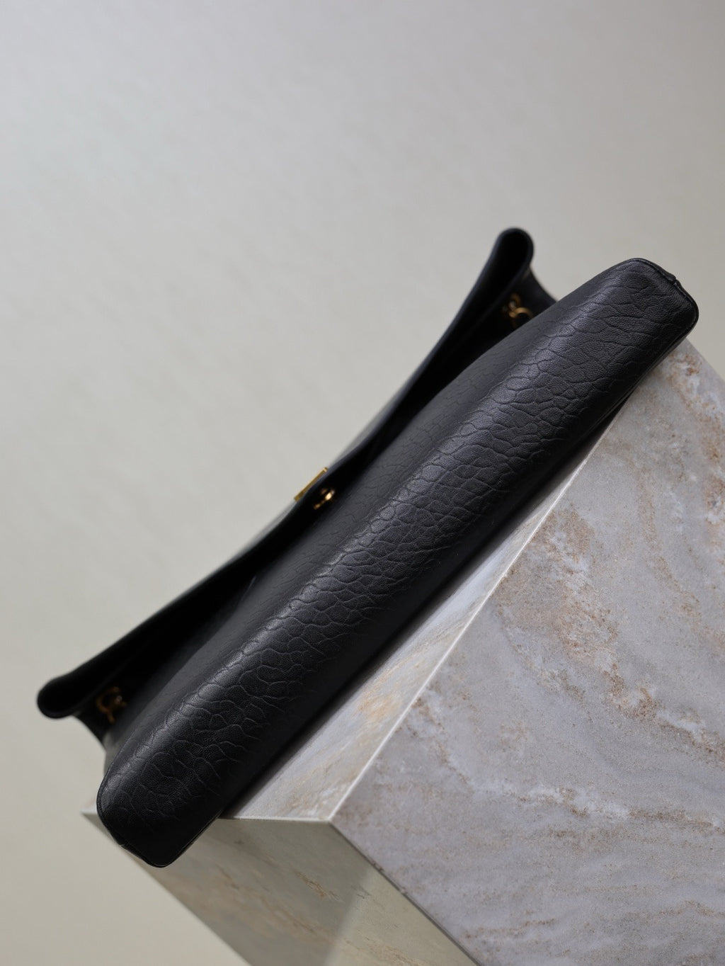 Saint Laurent Cassandre Large Pouch On Chain In Lambskin