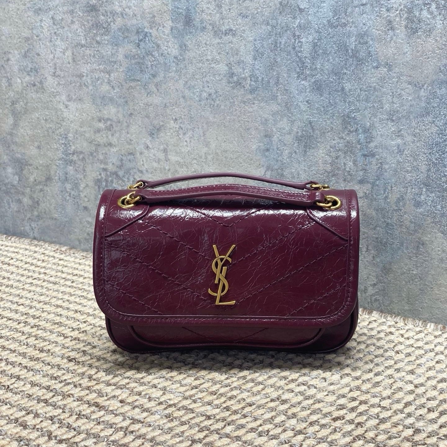 Saint Laurent Niki Mini In Vintage Leather