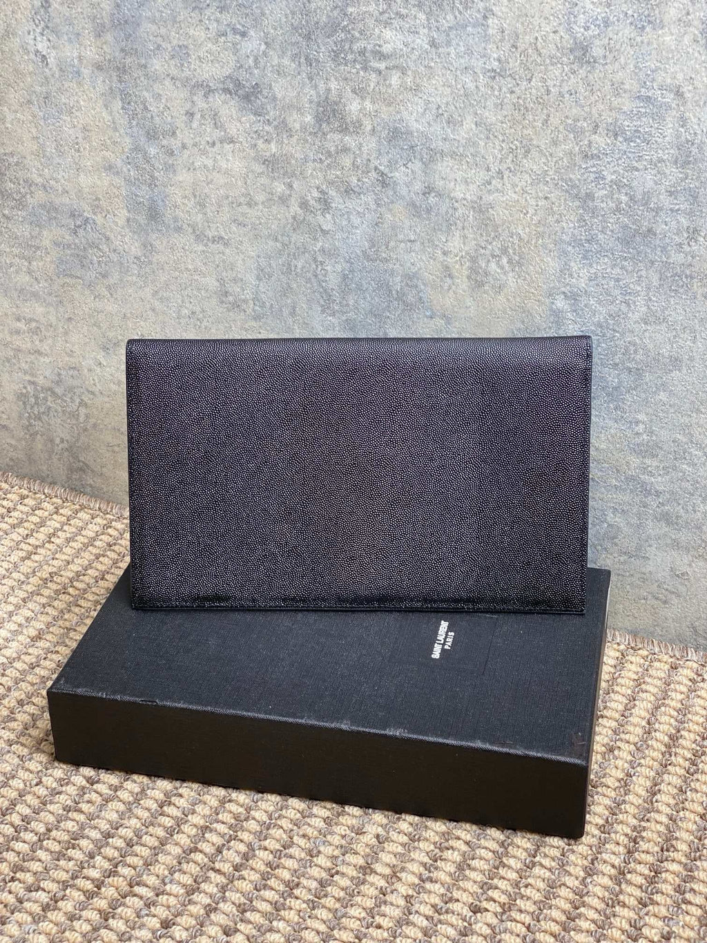Saint Laurent Uptown Pouch In Grain De Poudre Leather