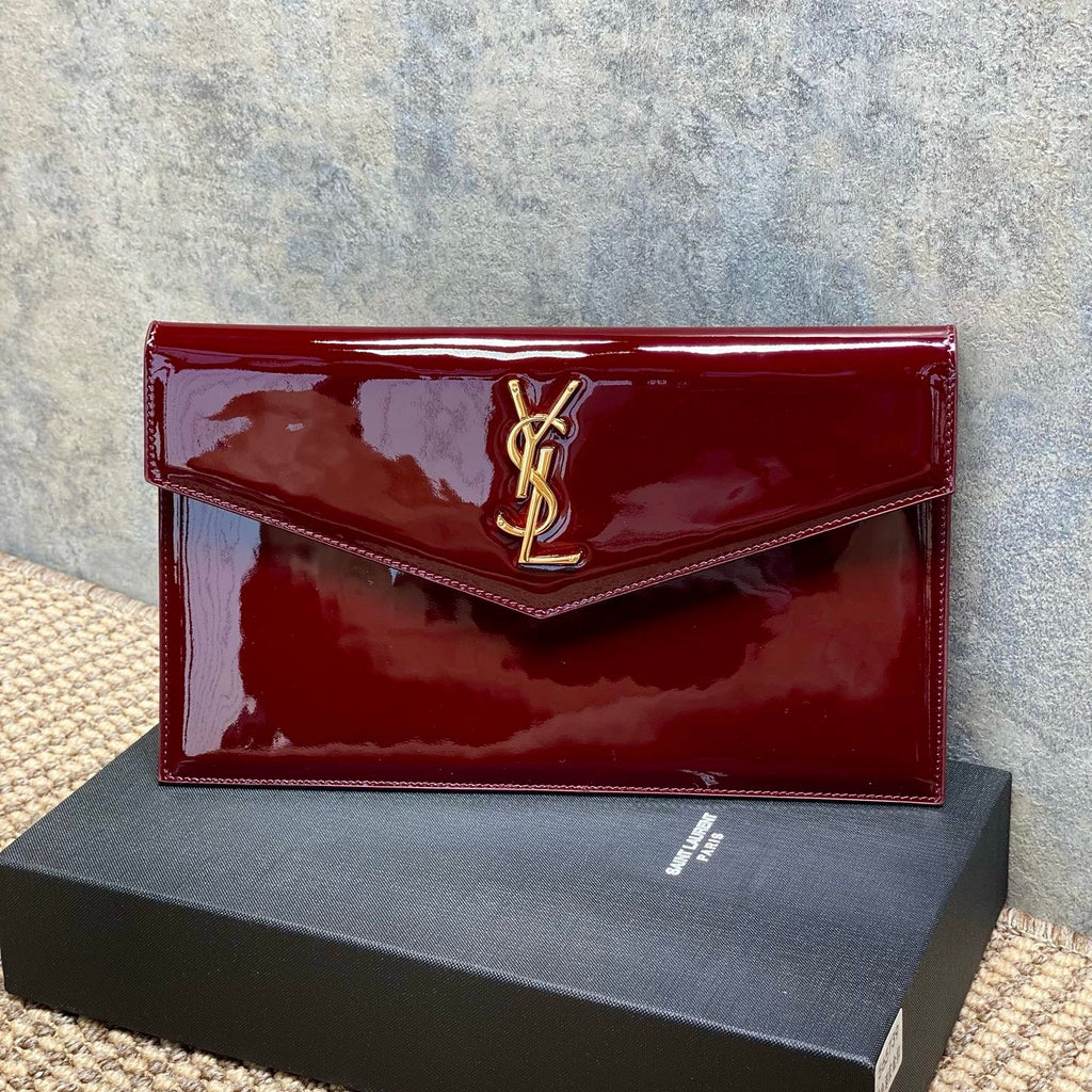 Saint Laurent Uptown Pouch In Patent Leather