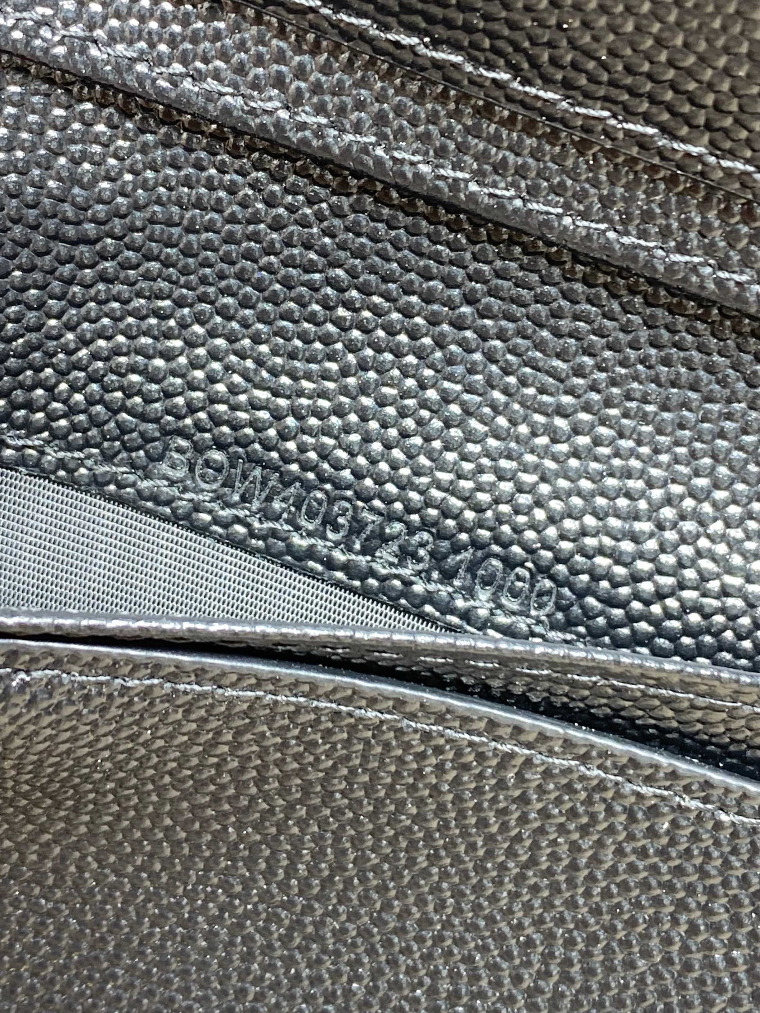 Saint Laurent Cassandre Matelassé Compact Zip Around Wallet In Grain De Poudre Leather