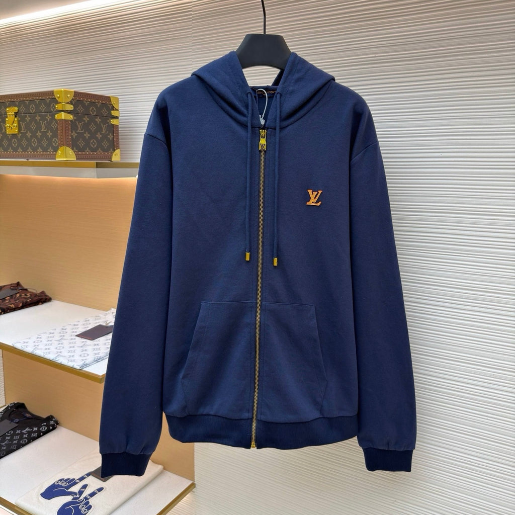 LV 1AK7KB Zippered Hoodie With Signature
