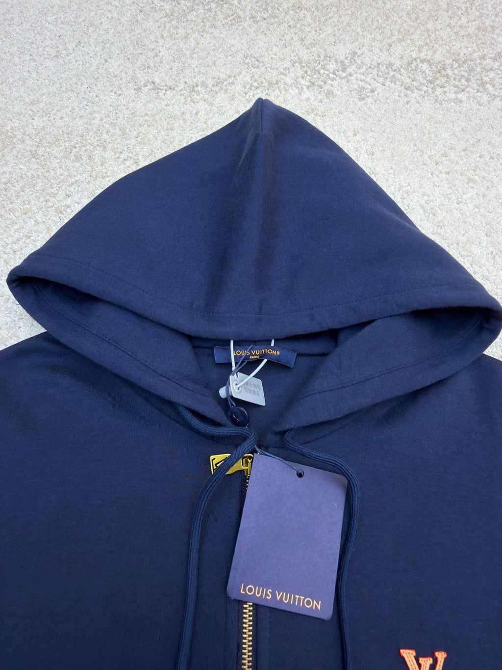 LV 1AK7KB Zippered Hoodie With Signature