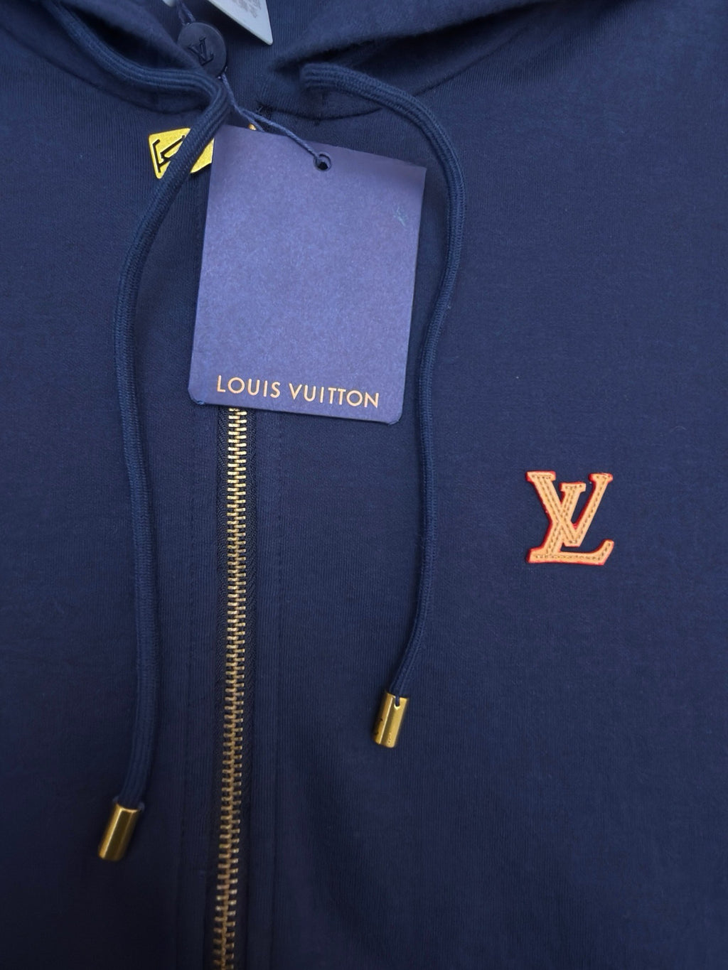 LV 1AK7KB Zippered Hoodie With Signature