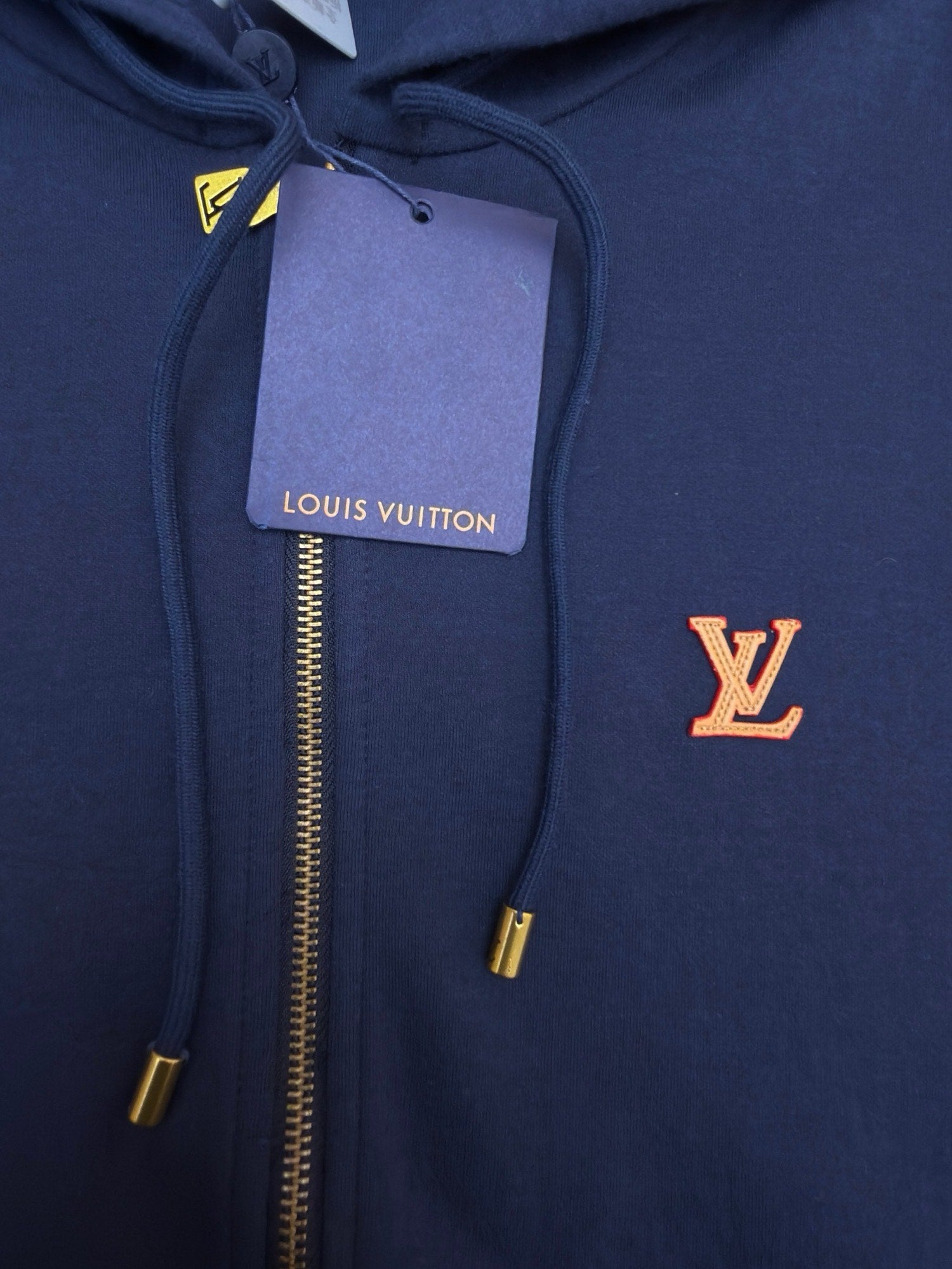 LV 1AK7KB Zippered Hoodie With Signature