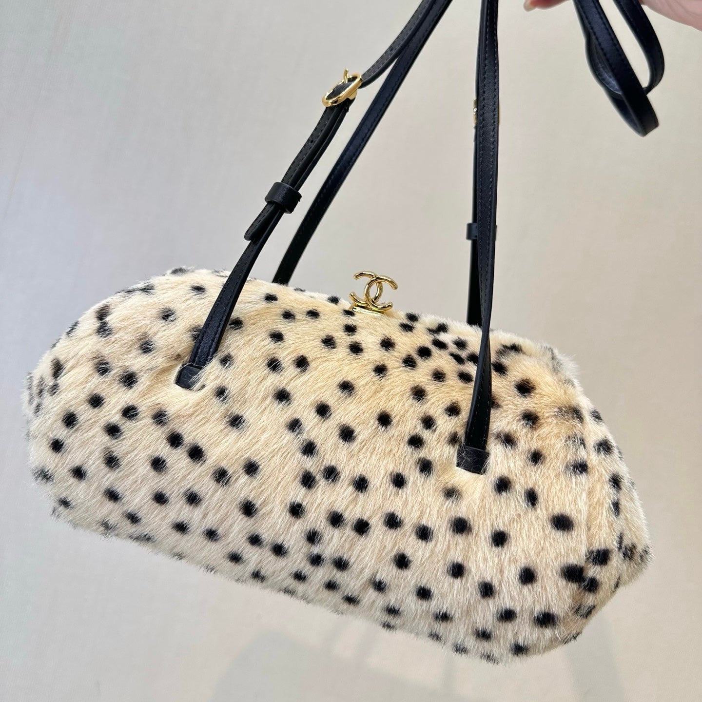 Chanel Pony Hair Cheetah Print Pretty CC Clutch With Strap
